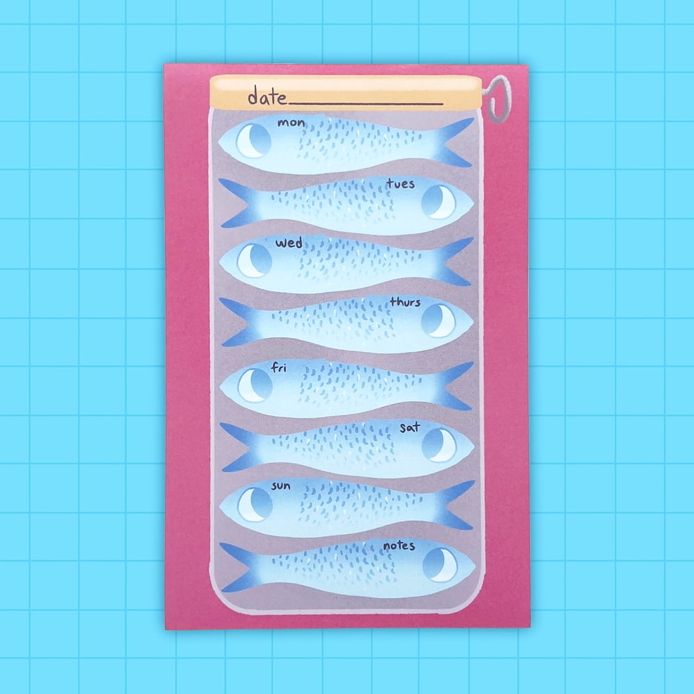 Image of Tinned fish weekly planner notepad