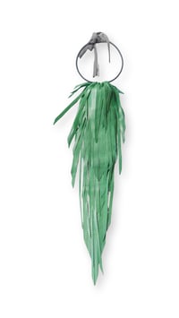 Image 1 of Collana in pelle artigianale CROW KING - Green Ray