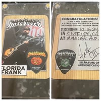 Image 1 of RIVERSIDE , CA STAGE PLAYED PICK/ CARD COMBO