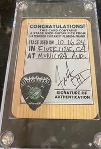 Image 3 of RIVERSIDE , CA STAGE PLAYED PICK/ CARD COMBO