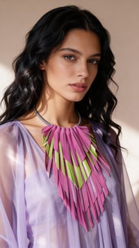 Image 2 of Collana in pelle artigianale  CROW SMALL - Cromatica