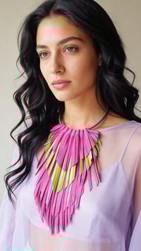 Image 4 of Collana in pelle artigianale  CROW SMALL - Cromatica