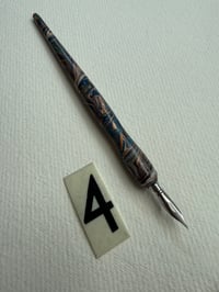 Image 2 of Hand Marbled Wooden Dip Pen - No.4