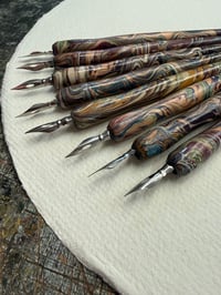 Image 5 of Hand Marbled Wooden Dip Pen - No.4