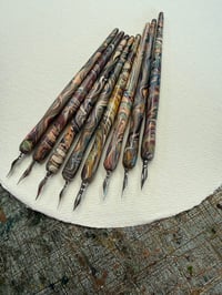 Image 6 of Hand Marbled Wooden Dip Pen - No.4