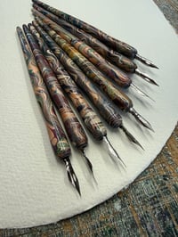 Image 2 of Hand Marbled Wooden Dip Pen - No.5