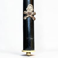 Image 7 of Crucifix ancien Napoléon III - bois noirci et métal argenté Christ avec crâne Memento Mori