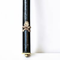 Image 6 of Crucifix ancien Napoléon III - bois noirci et métal argenté Christ avec crâne Memento Mori