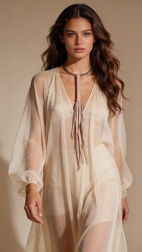 Image 2 of Collana in pelle artigianale ERINNI - Sabbia