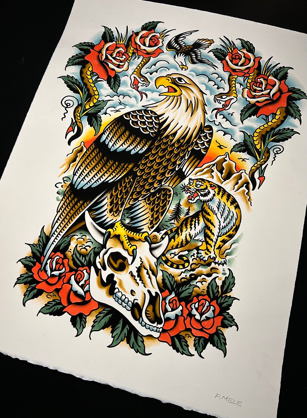Image of Eagle backpiece print