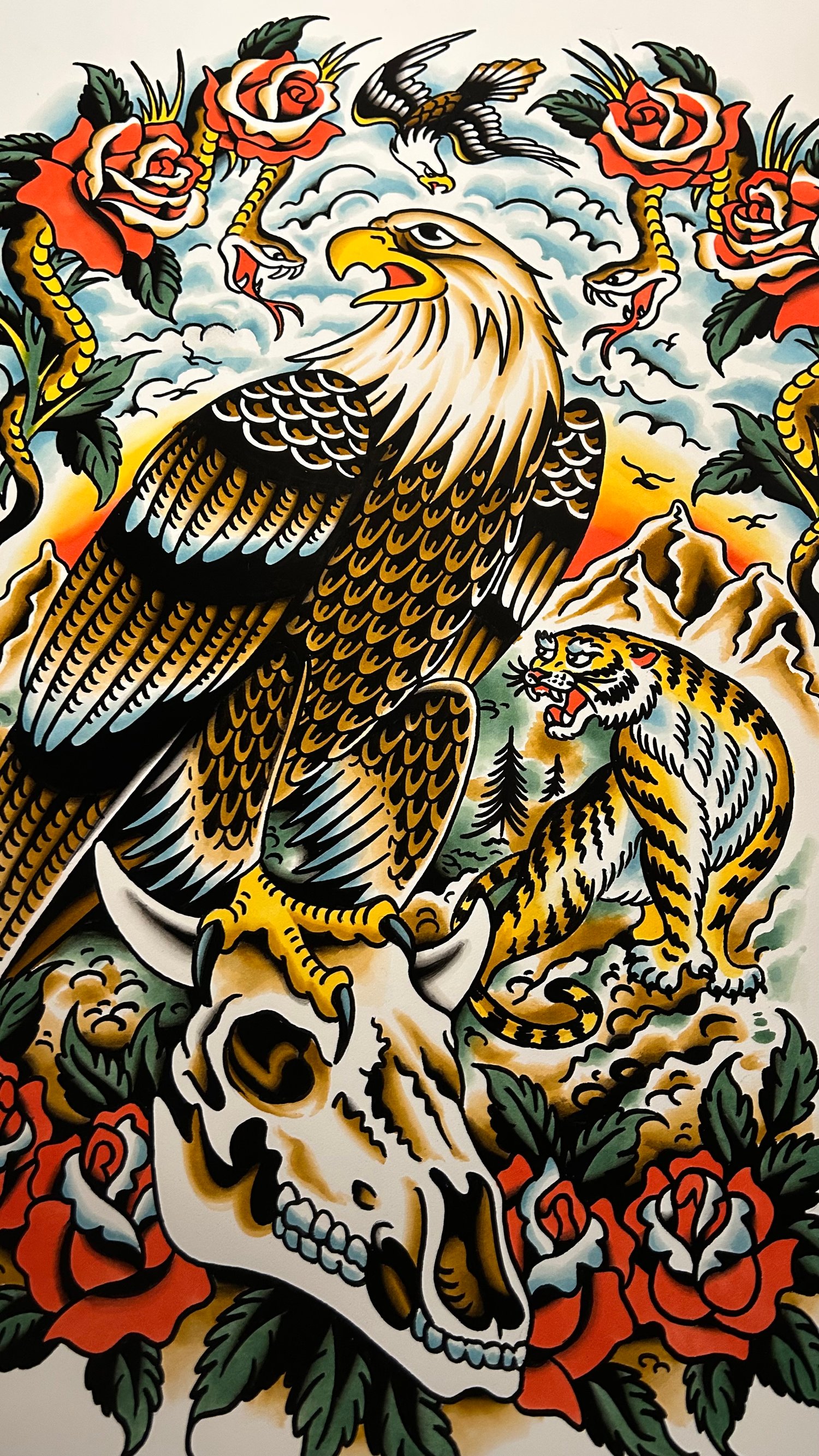 Image of Eagle backpiece print