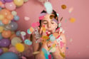 Confetti MINIS! (on a pink backdrop)