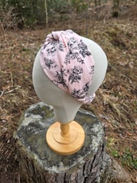 Image 2 of Pure Linen Twist Headband in Delicate Rose Pink
