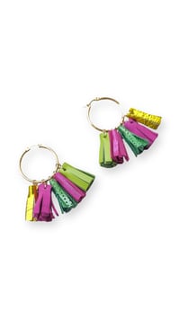 Image 2 of Orecchini pendenti in pelle AFRODITE HOOP - Isola