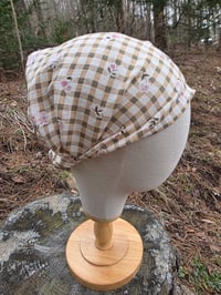Image 1 of Girls- Ladies Small Pure Linen Cover in Sage Gingham 