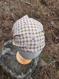 Image 3 of Girls- Ladies Small Pure Linen Cover in Sage Gingham 