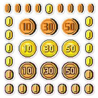 Image 1 of Super Mario Maker 2: Coins Sticker/Magnet Sets (35 Pieces)