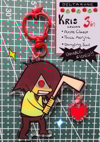 Image 2 of Deltarune Kris + Soul Charm