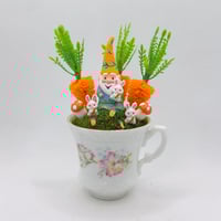 Image 1 of Springtime Gnome named Crunchy with carrots tabletop decor