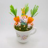 Image 2 of Springtime Gnome named Crunchy with carrots tabletop decor