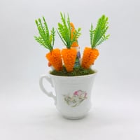 Image 4 of Springtime Gnome named Crunchy with carrots tabletop decor