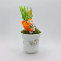 Image 5 of Springtime Gnome named Crunchy with carrots tabletop decor