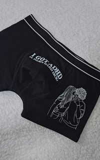 Custom printed portrait outline plus "I got ADHD" boxers