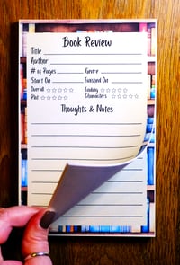 Image 2 of Handmade Book Review Notepad, organize, pages, club, genre, gift, thoughts, bookmark