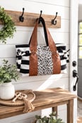 Image of Leopard/Stripe Shore Bag
