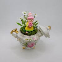 Image 4 of Springtime Gnome named Daisy with flowers tabletop decor