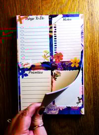 Image 2 of Handmade Things To Do Notepad, organize, pages, floral, notes, gift, planner, daily, pad, colorful