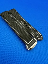 Image 2 of OMEGA 20mm-22mm Seamaster Planet Ocean Black White/Stitching Rubber Nylon Watch