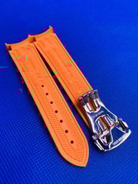 Image 5 of OMEGA 20-22mm Seamaster Planet Ocean Blue Orange/Stitchig Rubber Nylon Watch