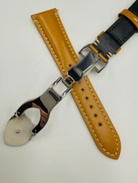 Image 7 of Tudor 22mm light Brown Leather Wrist Watch Strap With Stainless Steel Clasp NEW