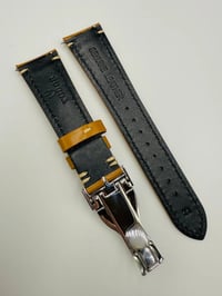 Image 5 of Tudor 22mm light Brown Leather Wrist Watch Strap With Stainless Steel Clasp NEW