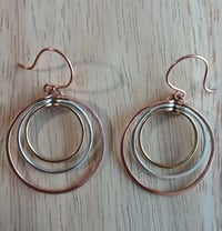 Image 1 of Tri-Tone Hoop Earrings💖