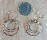 Image 2 of Tri-Tone Hoop Earrings💖