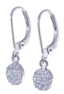 Image of White Topaz Petite Pave Dangling Earrings 