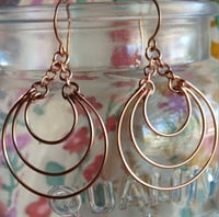 Image 3 of Tiered Hoop Copper Earrings💛