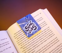 Image 1 of Handmade Magnetic Bookmark, planner, journal, book, patchwork, jeans, denim, gift, page, reading