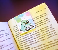 Image 2 of Handmade Magnetic Bookmark, read, book, birds, books, reading, chicks, flowers, gift, page, planner