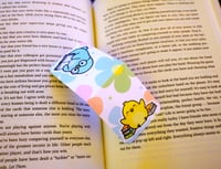 Image 3 of Handmade Magnetic Bookmark, read, book, birds, books, reading, chicks, flowers, gift, page, planner