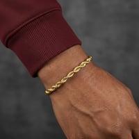 Image 2 of 6mm Gold Rope Bracelet.