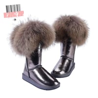 Image 1 of Custom Fur Trim UGG-Style Snow Boots | Luxury Fox Fur | Handcrafted