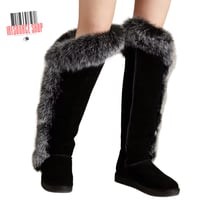 Image 4 of Luxury Over-The-Knee Fox Fur Snow Boots | Thigh High Winter Boots