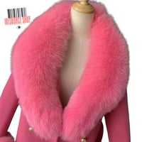 Image 3 of Luxury Fox Fur Collar Wool Coat | Belted Long Coat