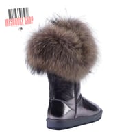 Image 3 of Custom Fur Trim UGG-Style Snow Boots | Luxury Fox Fur | Handcrafted