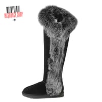 Image 6 of Luxury Over-The-Knee Fox Fur Snow Boots | Thigh High Winter Boots