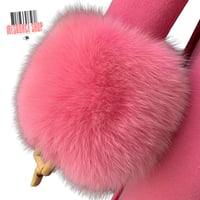 Image 5 of Luxury Fox Fur Collar Wool Coat | Belted Long Coat