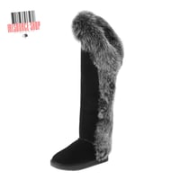 Image 7 of Luxury Over-The-Knee Fox Fur Snow Boots | Thigh High Winter Boots